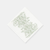 セージChinoiserieヴィンテージ結婚フローラのデザート スタンダードカクテルナプキン (角)