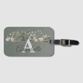 セージGrボタニッ葉クモノグラムのラゲッジタグ ラゲッジタグ (正面横)