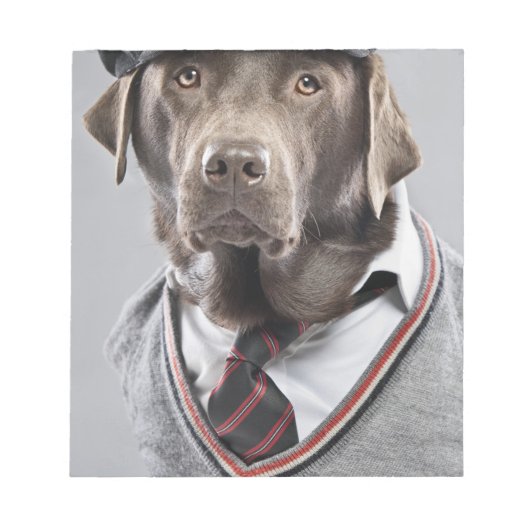 セーターと帽子を着た犬 ノートパッド (正面)