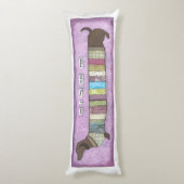 セーターのダックスフント- Doxieのおもしろいな枕 ボディピロー (裏面 (縦))