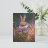 セーターの中の超現実的走なウサギ ポストカード (スタンド正面)