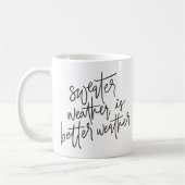 セーターの天気が良い コーヒーマグカップ (左)