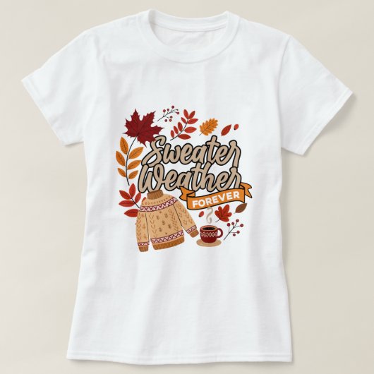 セーターの天気ムード Tシャツ (デザイン正面)