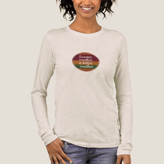 セーターの季節が来るといい天気 Knitte Tシャツ (正面)