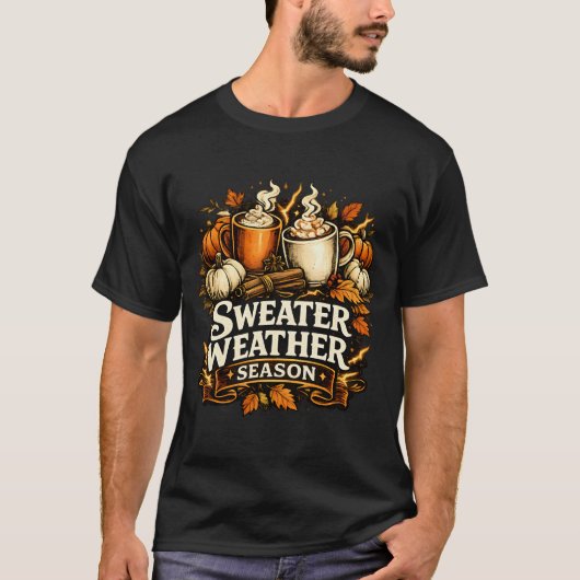 セーターの季節 ビンテージの秋 Tシャツ (正面)