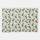 セーターの恐竜クリスマスパターン キッチンタオル (横)