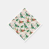 セーターの恐竜クリスマスパターン スタンダードカクテルナプキン (角)
