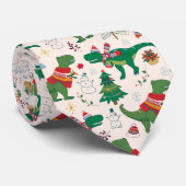 セーターの恐竜クリスマスパターン ネクタイ (ロール)