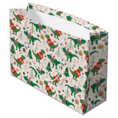 セーターの恐竜クリスマスパターン ラージペーパーバッグ (裏面アングル)