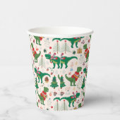 セーターの恐竜クリスマスパターン 紙コップ (右)