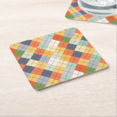 セーターの背景2 スクエアペーパーコースター (アングル)