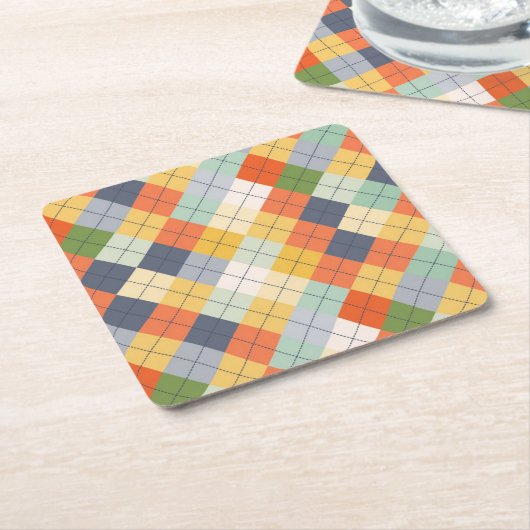 セーターの背景2 スクエアペーパーコースター (アングル)