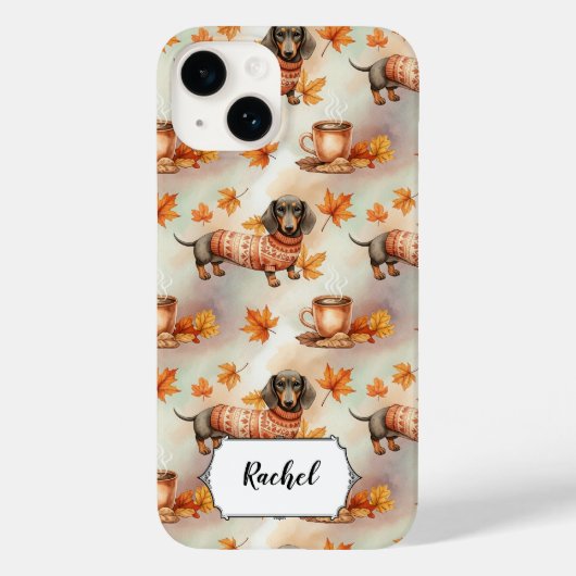 セーターを着たかわいいダックスフンド 犬好きのオリジナルグッズ Case-Mate iPhoneケース (裏面)