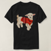 セーターを着たかわいい冬のヤギ Tシャツ (デザイン正面)