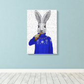 セーターを着たウサギ キャンバスプリント (インサイチュ (ウッドフロア))