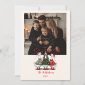 セーターを着たクリスマスのガチョウの写真 シーズンカード (正面)