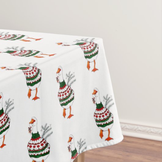 セーターを着たクリスマス七面鳥 テーブルクロス (インサイチュ)