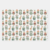 セーターを着たクリスマス冬の動物園 ラッピングペーパーシート (正面2)