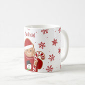 セーターを着たジンジャーブレッドマンクリスマス コーヒーマグカップ (正面右)