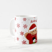 セーターを着たジンジャーブレッドマンクリスマス コーヒーマグカップ (正面左)