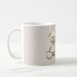セーターを着たスイートクリームテディベア コーヒーマグカップ