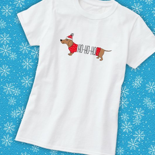 セーターを着たダックスフントのクリスマスTシャツ Tシャツ
