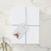 セーターを着たメリークリスマスベア ギフトタグ (より糸付き)