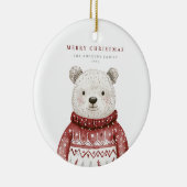 セーターを着たメリークリスマスベア セラミックオーナメント (右)