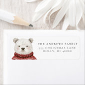 セーターを着たメリークリスマスベア ラベル (インサイチュ)