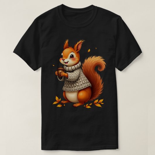セーターを着たリス Tシャツ (デザイン正面)