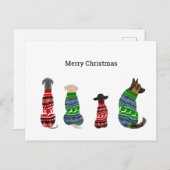 セーターを着た犬のクリスマスカード ポストカード (正面/裏面)