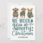 セーターを着た犬 | 聖降誕祭お目出度う シーズンカード (正面)