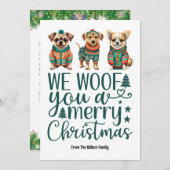 セーターを着た犬 | 聖降誕祭お目出度う シーズンカード (正面/裏面)