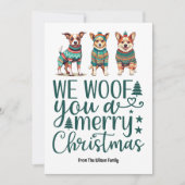 セーターを着た犬 | 聖降誕祭お目出度う シーズンカード (正面)