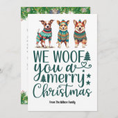 セーターを着た犬 | 聖降誕祭お目出度う シーズンカード (正面/裏面)