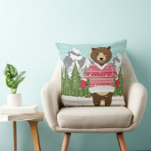 セーターを着た陽気なクリスマスベア クッション (椅子)