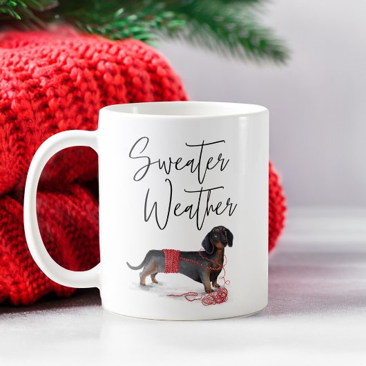 セーターウェザーいけなドッグウォーターカラーダックスシュント コーヒーマグカップ
