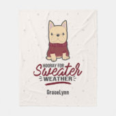 セーターウェザーフランスのブルドッグ フリースブランケット (正面)