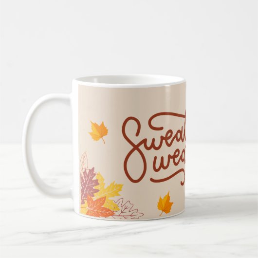 セーターウェザー居心地の良い秋のレディースマグ コーヒーマグカップ (左)