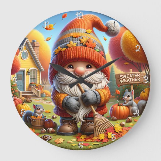 セーターウェザー格言 ラージ壁時計 (正面)