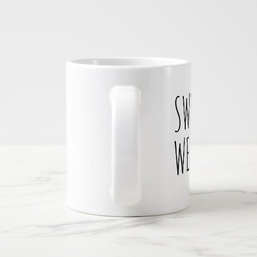 "セーターウェザー"シンプルモダンファームハウス ジャンボコーヒーマグカップ (裏面)