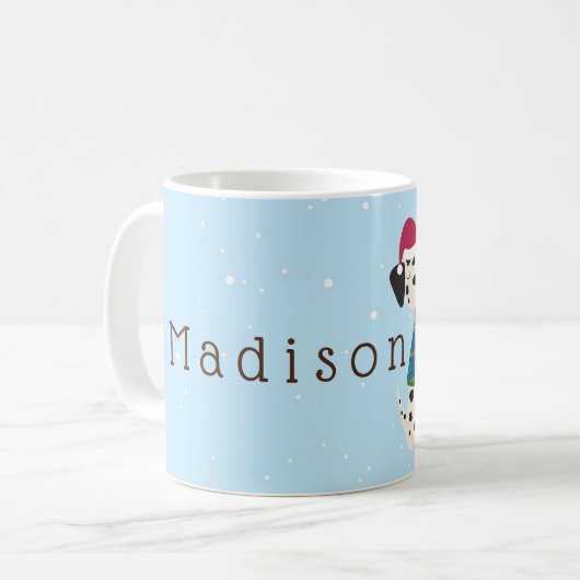 セータークリスマスにマンガのダルマチア コーヒーマグカップ (正面左)