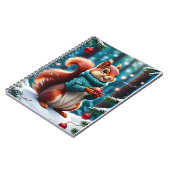 セータークリスマスボールに可愛い赤リス ノートブック (左側)