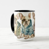 セーターフランスの付きの愛らしいブルドッグ マグカップ (正面左)
