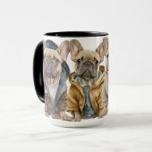 セーターフランスの付きの愛らしいブルドッグ マグカップ (正面左)