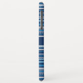 セーターブルーホワイトストライプクリスマスパーソナライズされた Case-Mate iPhoneケース (裏面/左)