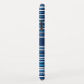 セーターブルーホワイトストライプクリスマスパーソナライズされた Case-Mate iPhoneケース (裏面/右)