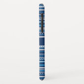 セーターブルーホワイトストライプクリスマスパーソナライズされた Case-Mate iPhoneケース (裏面/左)