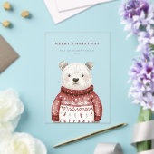 セーターホリデーに楽しいクリスマスベア アクリル招待状 (インサイチュ (ウェディング))