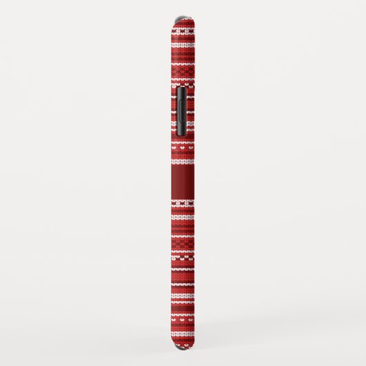 セーターレッドホワイトストライプクリスマスパーソナライズされた Case-Mate iPhoneケース (裏面/右)